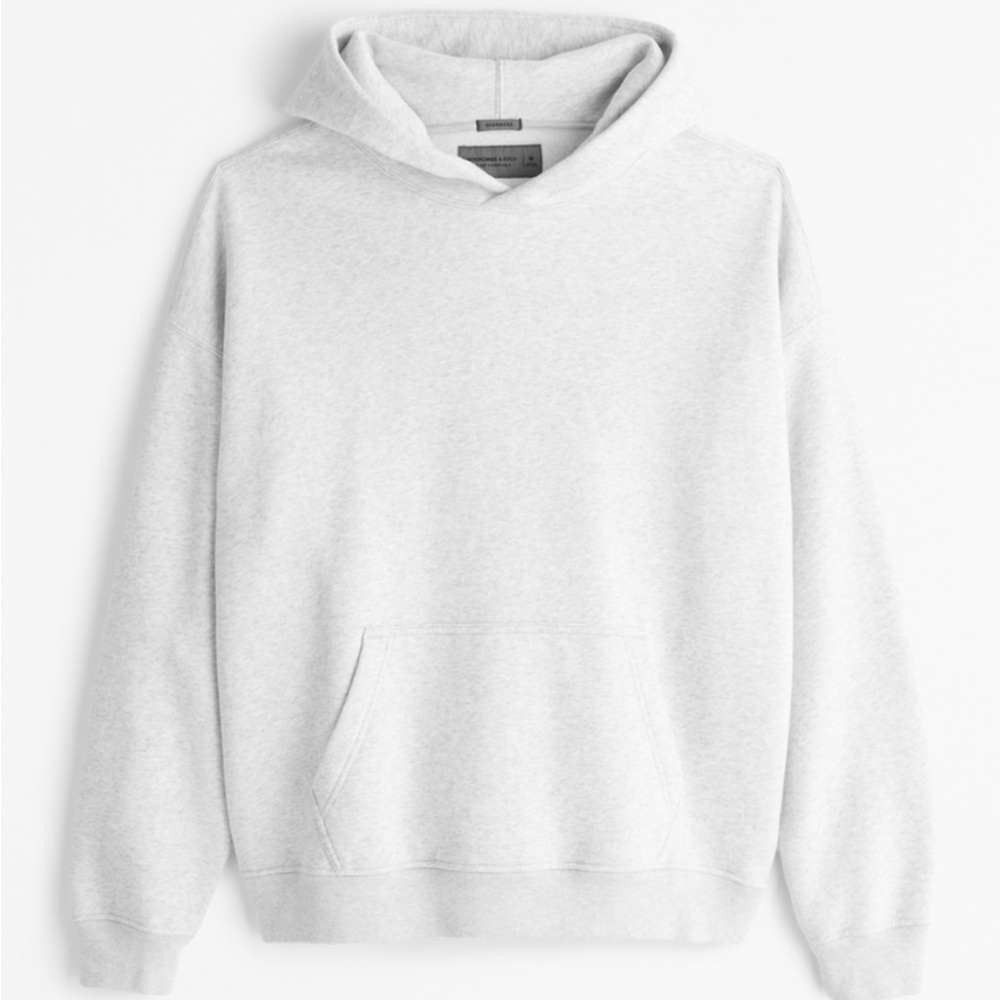 Abercrombie Men’s Essential Popover Hoodie - L - Light Heather Gray